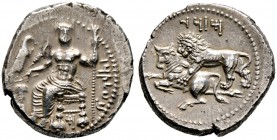 Kilikia. Tarsos. Mazaios 361-334 v. Chr. Stater. Baaltars auf persischem Diphros nach links thronend, in den Händen Zepter und Weinrebe, darüber Adler...