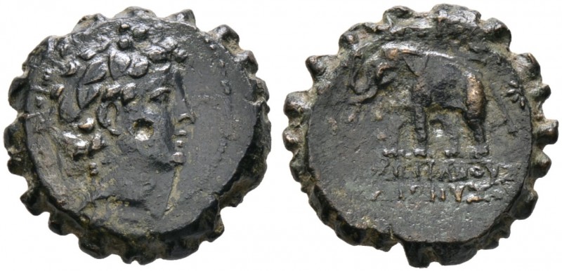 Syria. Antiochos VI. Dionysos 144-142 v. Chr. Bronzemünze (AE-20 mm, Serratus) -...
