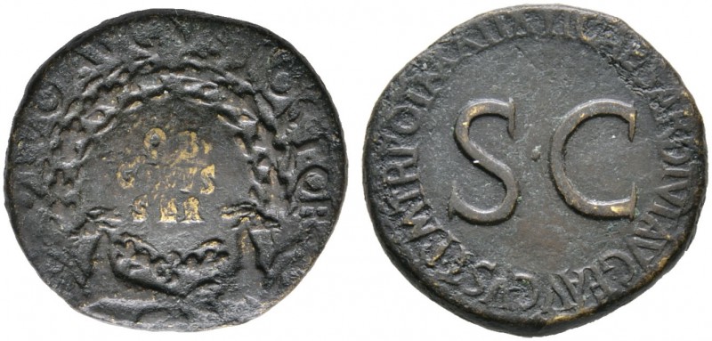 Kaiserzeit. Tiberius 14-37. Sesterz (für Divus Augustus) 36/37 -Rom-. DIVO AVGVS...