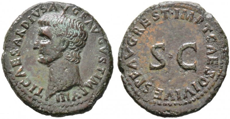 Kaiserzeit. Tiberius 14-37. As (für Divus Tiberius) -Rom-. TI CAESAR DIVS(!) AVG...