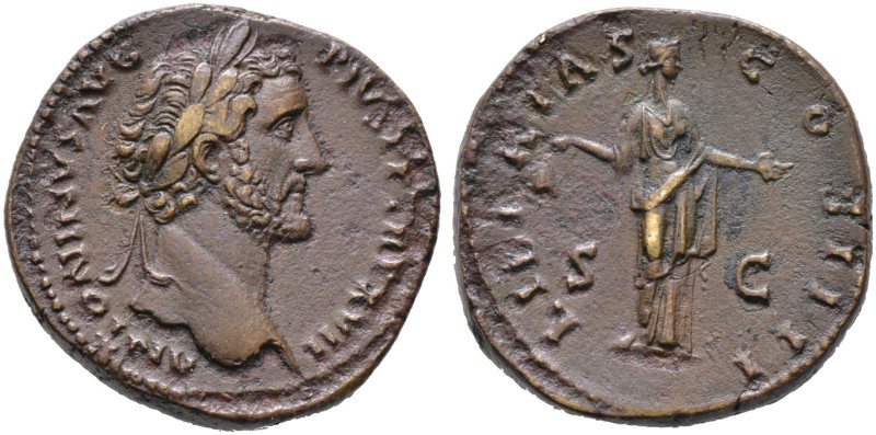 Kaiserzeit. Antoninus Pius 138-161. Sesterz 154 -Rom-. ANTONINVS AVG PIVS PP TR ...