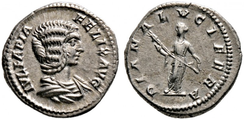 Kaiserzeit. Julia Domna 193-217, Gemahlin des Septimius Severus. Denar 214 -Rom-...