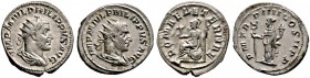 Kaiserzeit. Philippus I. Arabs 244-249. Lot (2 Stücke): Antoniniane -Rom-. Drapierte Büste mit Strahlenkrone nach rechts / Felicitas nach links stehen...