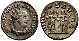 Kaiserzeit. Valerianus I. 253-260. Antoninian 256/260 -Samosata-. IMP C P LIC VALERIANVS AVG. Drapierte Büste mit Strahlenkrone nach rechts / VIRTVS A...