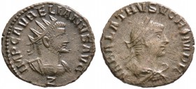 Kaiserzeit. Aurelianus 270-275. Antoninian (gemeinsam mit Vabalathus) 270/272 -Antiochia-. Ähnlich wie vorher, jedoch unter der Büste des Aurelianus h...