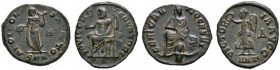 Kaiserzeit. Maximinus II. Daia 305-309-313. Lot (2 Stücke): Bronzemünzen (AE-15 mm) 312 -Antiochia-. Antiochia mit Mauerkrone auf Felsen sitzend, davo...