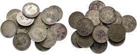 China-Provinz Kwangtung. Lot (17 Stücke): 20 Cents 1912-1924. Y. 423. zumeist sehr schön