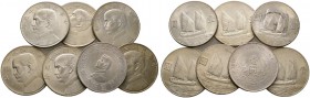 China-Republik. 1. Republik 1912-1949. Lot (7 Stücke): Dollars Jahr 23 (1934). Sun Yat-Sen (6x) sowie Memento-Dollar o.J. (1927). Sun Yat-Sen. Y. 345,...