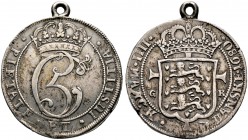 Dänemark. Christian V. 1670-1699. Krone zu 4 Mark 1680 -Kopenhagen-. Hede 67A (RR), Dav. 3633, Schou 22, Sieg/Norden 34.1 (RR). seltene Variante, an a...