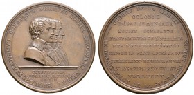 Frankreich-Königreich. Bonaparte, 1. Konsul 1799-1804. Bronzemedaille AN VIII (1800) von Gatteaux, auf die Errichtung der Ehrensäule im Département de...
