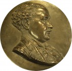 Frankreich-Königreich. Dritte Republik. Großes, dunkel patiniertes Bronzemedaillon 1882 von H.M. Galy, auf Emile Husset. Dessen Brustbild nach rechts,...