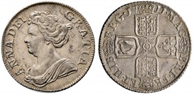 Großbritannien. Anne 1702-1714. Shilling 1711. Spink 3610. sehr selten in dieser Erhaltung, Prachtexemplar mit leichter Tönung, 
 winzige Schrötlingsf...