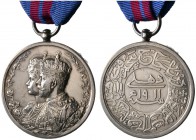 Indien-Britisch Indien und East India Company. Georg V. 1910-1937. Tragbare Silbermedaille ("Delhi Durbar medal of King George V.") 1911 von E.B. Mack...