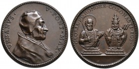 Italien-Kirchenstaat (Vatikan). Urban V. (Guillaume de Grimoard) 1362-1370. Bronzemedaille o.J. (18. Jh) von F. de Saint-Urbain (unsigniert). Brustbil...