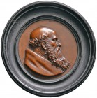 Italien-Kirchenstaat (Vatikan). Paul III. (Alessandro Farnese) 1534-1549. Einseitige Porträtstudie in Holz 1896 mit Signatur "HK 1896". Bärtiges Brust...
