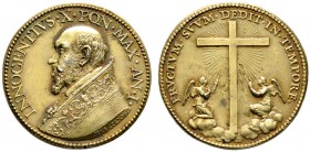 Italien-Kirchenstaat (Vatikan). Innocenz X. (Giambattista Pamphili) 1644-1655. Vergoldete Silbermedaille AN I (1644/45) von J.J. Kornmann (Augsburg), ...
