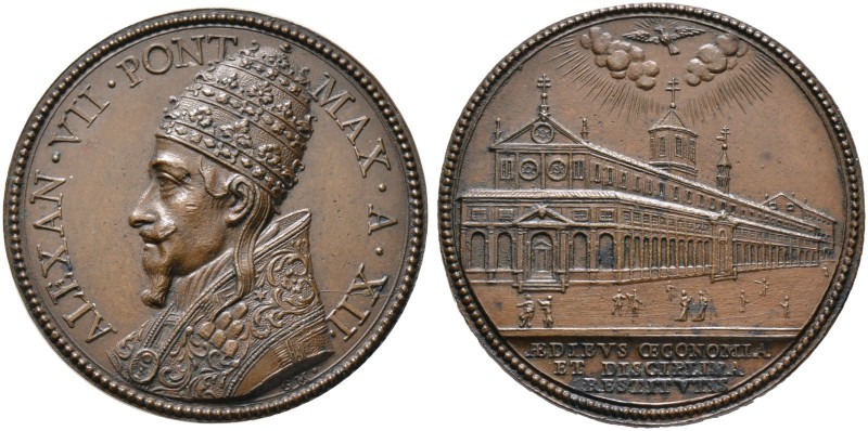 Italien-Kirchenstaat (Vatikan). Alexander VII. (Fabio Chigi) 1655-1667. Bronzeme...