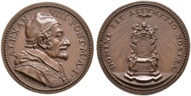 Italien-Kirchenstaat (Vatikan). Alexander VIII. (Pietro Ottoboni) 1689-1691. Bronzemedaille AN I (1690) von G. Hamerani, auf seine Papstwahl. Brustbil...