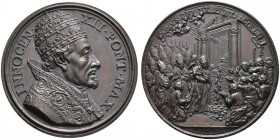 Italien-Kirchenstaat (Vatikan). Innozenz XII. (Antonio Pignatelli) 1691-1700. Bronzemedaille 1700 von G. Hamerani, auf das Heilige Jahr. Brustbild in ...
