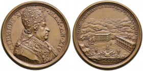 Italien-Kirchenstaat (Vatikan). Clemens XI. (Gianfrancesco Albani) 1700-1721. Bronzemedaille 1714 von E. Hamerani, auf die Gründung der Bäder von Noce...