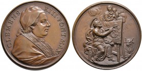 Italien-Kirchenstaat (Vatikan). Clemens XIII. (Carlo Rezzonico) 1758-1769. Bronzemedaille o.J. von O. und E. Hamerani. Brustbild in Mozzetta mit Stola...