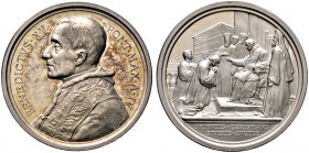 Italien-Kirchenstaat (Vatikan). Benedikt XV. 1914-1922. Silbermedaille AN IV (1917/18) von F. Bianchi, auf die Gründung des Instituto pontificio per g...