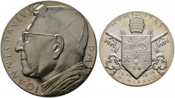 Italien-Kirchenstaat (Vatikan). Johannes Paul I. 1978. Silbermedaille 1978 von C. Giampaoli, auf seine Papstwahl. Brustbild mit Calotta nach links / P...