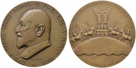 Malta-Johanniterorden und Malteserorden. Prinz Ludovico Chigi Albani della Rovere 1931-1951. Bronzemedaille 1938 von Madarasty, auf das Treffen des Ri...