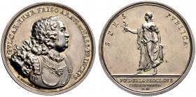 Niederlande-Nassau Oranien. Wilhelm IV. Carl Heinrich Friso 1711-1751. Silbermedaille 1747 von Lorenz Natter (Biberach), auf seine Ernennung zum Gener...