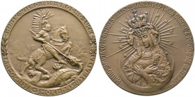 Polen. Zweite Polnische Republik 1918-1939. Bronzemedaille 1919 von S. Lewandowski, auf die heldenhafte Verteidigung in den Anfängen des polnisch-russ...