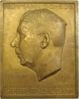 Polen-Danzig, Stadt. Freie Stadt 1807-1939. Große, einseitige Bronze-Plakette 1922 von Walther Wolff (1887-1966). Ehrengabe der Deutschen Bank zum 25-...