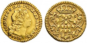 Portugal. Joáo V. 1706-1750. 800 Reis (1/2 Escudo) 1736. KM 218.8, Fr. 92. 1,67 g sehr schön