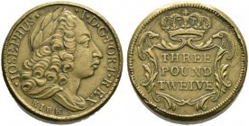 Portugal. Joáo V. 1706-1750. Englisches Währungsgewicht in Messing zu 3 Pfund 12 (entspricht 12.800 Reis von Portugal und/oder Brasilien) o.J. Belorbe...