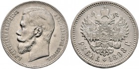 Russland. Nikolaus II. 1894-1917. Rubel 1898 -St. Petersburg-. Bitkin 43, Uzdenikov 2086, Dav. 293. kleine Randfehler, gutes vorzüglich