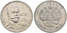 Russland. Nikolaus II. 1894-1917. Rubel 1913 -St. Petersburg-. Auf die 300-Jahrfeier des Hauses Romanoff. Bitkin 336, Uzdenikov 4201, Dav. 298. winzig...