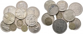 Schweiz-Eidgenossenschaft. Lot (17 Stücke): 5 Franken 1923 (2x) und 1931 (kleiner Hirtenkopf mit 10 Sternen über dem Kopf), Schützentaler zu 5 Franken...
