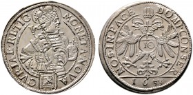 Schweiz-Chur, Stadt. 10 Kreuzer 1633. DT 1529f, HMZ 2-489h. seltener Jahrgang, prägefrisches Prachtexemplar