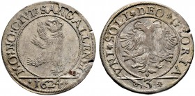 Schweiz-St. Gallen, Stadt. Halbdicken (Dreibätzner) 1624. DT 1405h, HMZ 2-900g. 
kleiner Schrötlingsfehler am Rand, sehr schön-vorzüglich