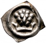 Schweiz-Zofingen, habsburgische Münzstätte. Herzog Leopold IV. 1395-1411. Vierzipfeliger Pfennig. Krone mit dem Pfauenstoß. Slg. Wüthrich -, CNA M 10/...