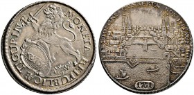 Schweiz-Zürich, Stadt. Taler 1761. Mit Stadtansicht von Süden. DT 422p, HMZ 2-1164zz, Dav. 1791. 
leichte Tönung, vorzüglich