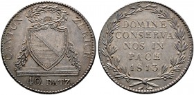 Schweiz-Zürich, Kanton. Neutaler zu 40 Batzen 1813. Stempel von P. Bruckmann (Heilbronn). DT 18, Dav. 366, HMZ 2-1172a.
feine Patina, minimale Kratzer...