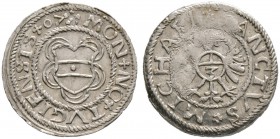 Schweiz-Zug. Groschen 1567. HMZ 2-1079d, Wiel. 8. besserer Jahrgang, Stempelfehler auf dem Revers, vorzüglich