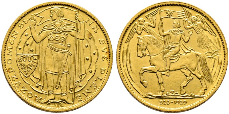 Tschechoslowakei. 5 Dukaten 1929 -Kremnitz-. Auf den 1000. Jahrestag der Christi...