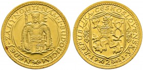 Tschechoslowakei. 2 Dukaten 1933 -Kremnitz-. St. Wenzel. Fr. 1, Schl. 6. 7,02 g. Auflage: 4.671 Exemplare 
vorzüglich-Stempelglanz