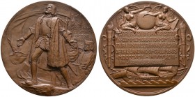 USA. Bronzene Prämienmedaille 1893 von A. Saint Gaudens und C.E. Barber, der Welt-Columbus- Ausstellung anlässlich der 400-Jahrfeier der Entdeckung Am...