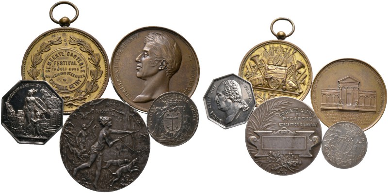 MEDAILLEN. 5 Stücke: FRANKREICH. Jetonartige Silbermedaille 1762 auf den Bürgerm...