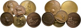 MEDAILLEN. 22 Stücke: FRANKREICH. Silbermedaillen 1693 auf die Schreiberakademie, o.J. auf die blühende französische Marine; Bronzemedaillen 1693 auf ...