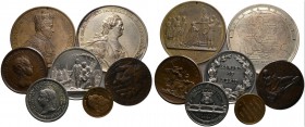 MEDAILLEN. 7 Stücke: FRANKREICH, Bronzemedaille 1648 auf den Westfälischen Frieden (41 mm) sowie Bronzemedaille 1825 auf die Krönung Charles X. zu Rei...