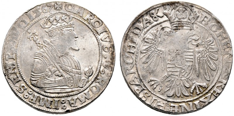 Haus Habsburg. Ferdinand I. 1521-1564. Taler 1567. BEISCHLAG aus der LEVANTE. Br...