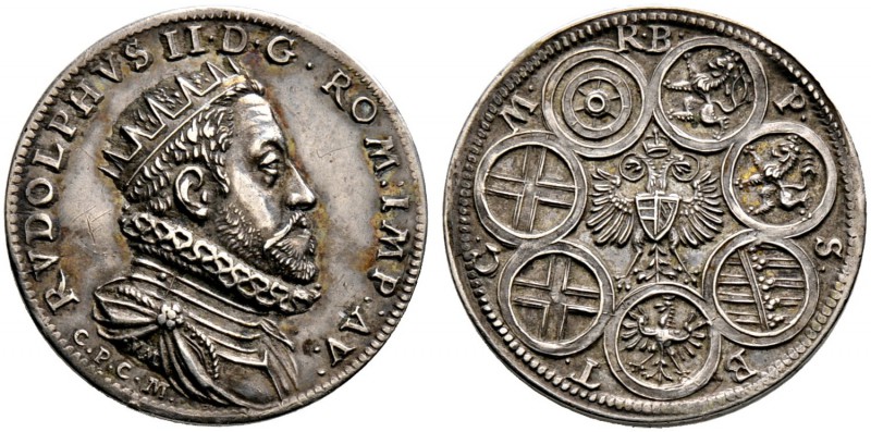 Haus Habsburg. Rudolf II. 1576-1612. Silbermedaille o.J. (1599) von Valentin Mal...